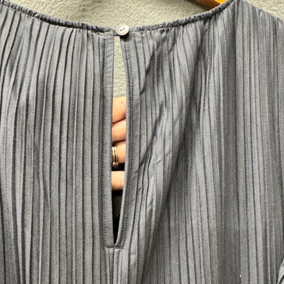 Pure Jill Elements Romper Womens 3X Gray Pleated Jumpsuit Wide Leg V-Neck Belted - Picture 8 of 12